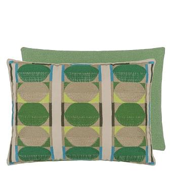 Подушка CCDG1595, Kushime Embroidered Cotton, Emerald, Designers Guild 40 x 30см 